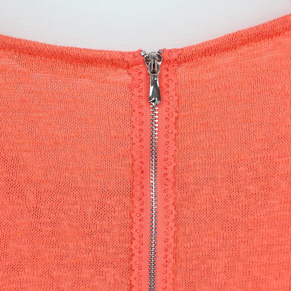 Soft Surroundings Audley Back Zipper Knit Tunic Sweater In Coral Size Large - Picture 6 of 8